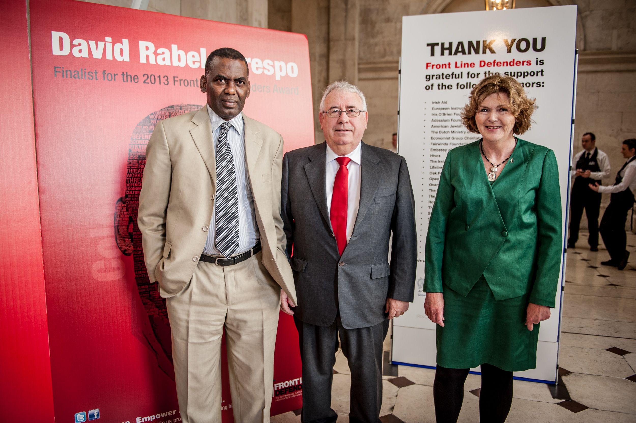 Biram Dah Abeid with Minister of State Joe Costello and Mary Lawlor